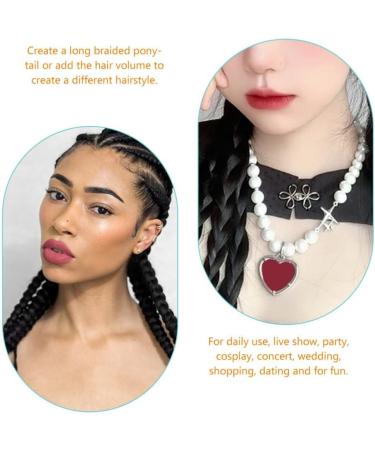 Ipetboom Braids 1pc Long Ponytail Extension Braided Ponytail Extension Braid Extensions Long Braided Ponytail Synthetic Hair Piece Ponytails Black1 - Buy Online on GoSupps.com