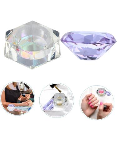 DOITOOL Nail Art Crystal Cup Empty Travel Pot Clear Tumblers Bead Containers Cream Lotion Jar Travel Containers for Creams Sheer Nail Polish Empty Sample Jar Purple Cover Glass Cosmetic 6.5x8cm Purple - Buy Online on GoSupps.com