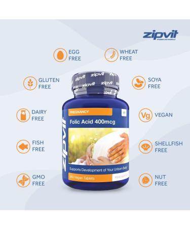 400mcg Folic Acid Folate (Vitamin B9) 360 Vegan Tablets | Prenatal Vitamin for Maternal Tissue Growth | Reduce Fatigue | 1 Year Supply - Buy Online on GoSupps.com
