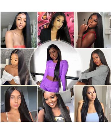 30 Inch HD Lace Front Human Hair Wig | Pre Plucked 160% Density Straight Brazilian Virgin Hair | Natural Hairline for Black Women | 13x4 Transparent Lace Wig with Baby Hair - Buy Online on GoSupps.com