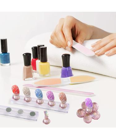 10-Piece Pink Magnetic Nail Art Stand with 3 Bases - Nail Painting & Display Tool Set - Buy Online on GoSupps.com