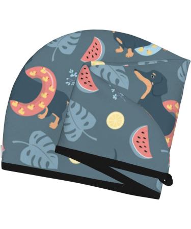Hair Towel Wrap for Quick Drying | Watermelons Dachshunds Button Towel Turban | Best Hair Drying Towel - Buy Online on GoSupps.com