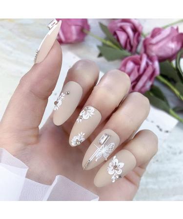 5D Embossed Nail Art Stickers: Engraved Flowers, Butterflies, French Tip Designs - 6 Sheets Summer Decals for Acrylic Nails - Buy Online on GoSupps.com