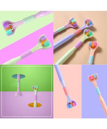 Buy 2-Piece V-Shaped Three-Sided Toothbrush Set for Adults & Children - Gentle All-Sides Cleaning & Gum Care - Green - Buy Online on GoSupps.com