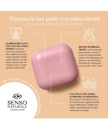 SENSO NATURALE Solid body oil with hyaluronic acid moisturizing scented cream improves elasticity and stimulates collagen vitamin E vegan corresponds to 500 ml of liquid + reservoir - Buy Online on GoSupps.com