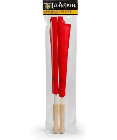 Tandem Sport Red Linesman Solid Flag Set - 2 Pack with Wooden Handles - Buy Online on GoSupps.com