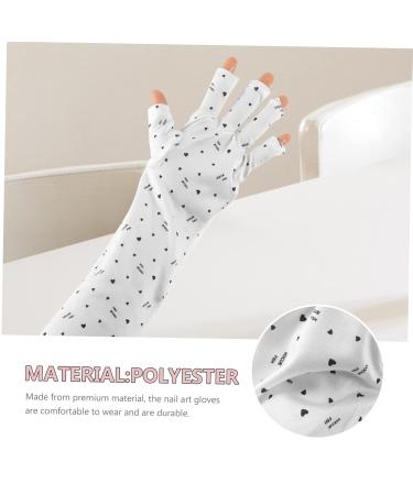 FRCOLOR 2 Pairs Nail Gloves Uv Light Gloves Gel Manicure Uv Gloves Gel Manicure Gloves Uv Lamp Uv Protection Manicure Gloves Polyester Grill Lamp Women's White Lightweight 38x13cm - Buy Online on GoSupps.com