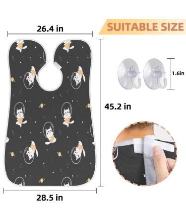 Galaxy Cat Beard Bib Apron | Non-Stick Waterproof Hair Catcher for Men | Perfect Grooming Cape with Suction Cups - Ideal Gifts - Buy Online on GoSupps.com