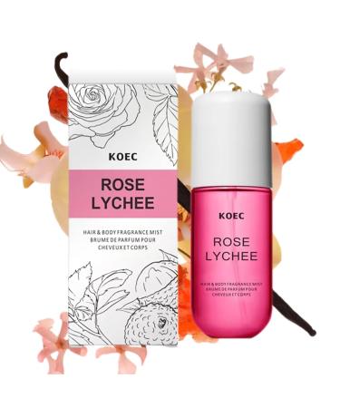 Koec Vanilla Coconut Perfume 50ml Body & Hair Fragrance Mist Women Men Eau De Toilette Spray Perfume Body Mist Spray Travel Size (Vanilla Coconut) (Rose Lychee)