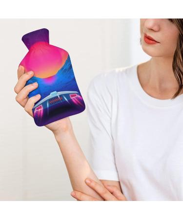 Retro Vaporwave Hot Water Bottle | Plush Bed Bottle & Hand Warmer for Adults & Children - 26.5x15.3cm International Shipping - Buy Online on GoSupps.com
