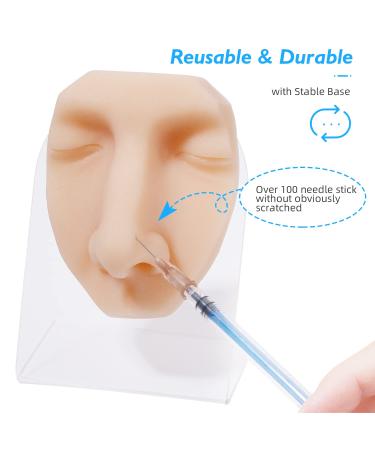 Soft Silicone Face Model with Stand for Professional Suture, Piercing, and Acupuncture Practice - Buy Online on GoSupps.com