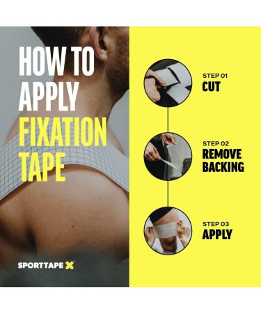 SPORTTAPE Fixation Tape 10cm x 10m - Non-Woven Dressing Retention Tape - Strong Adhesive Fabric - 3 Rolls - Buy Online on GoSupps.com