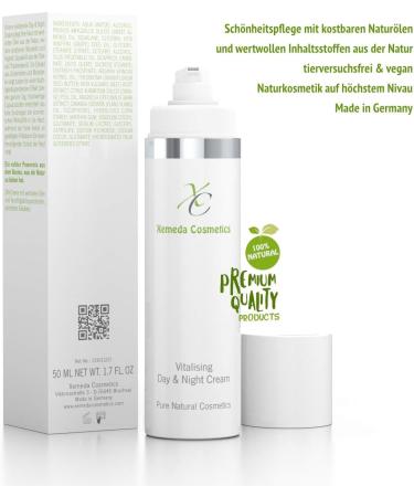  Xemeda Cosmetics Revitalising Day and Night Cream - Beauty Care with Precious Natural Oils - Moisturizing Anti-Wrinkle Cream - Natural Cosmetics 50ml - Made in Germany - Buy Online on GoSupps.com
