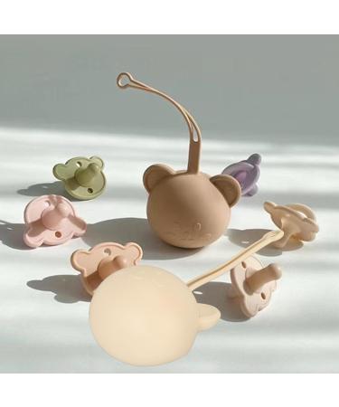 Silicone Pacifier Holder Case | Portable Pacifier Case with Strap | Keeps Pacifier Clean - Coffee Color - Buy Online on GoSupps.com