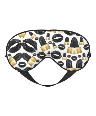 Cool Black Lipstick Lips Soft Sleep Eye Mask Female Breathable Eye Patch Perfect for Travel and Relaxation