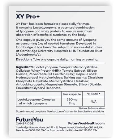 XY Pro+ LactoLycopene Mens Health Supplements with Whey Nutrition Protein - FutureYou Cambridge - Buy Online on GoSupps.com