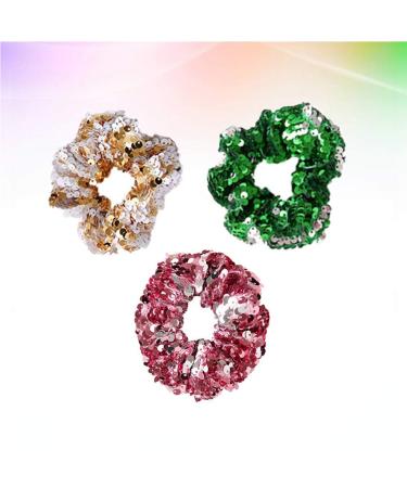 Lurrose 3pcs Sequin Mermaid Hair Scrunchies | Elastic Hair Ropes for Girls - Stylish & Durable - Buy Online on GoSupps.com