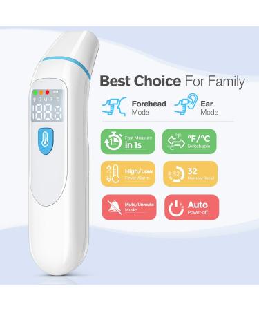 Infrared Thermometer for Adults, Forehead and Ear Thermometer for Fever, Baby Thermometer - Accurate Temperature Reading - Buy Online on GoSupps.com