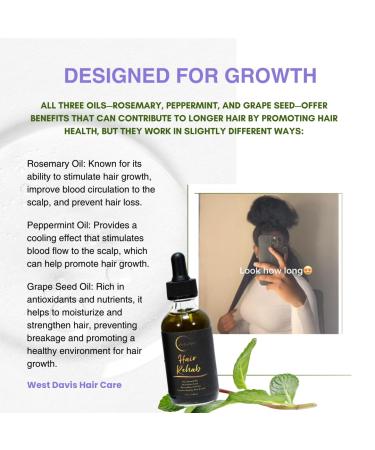Rosemary & Peppermint Hair Growth Oil - 10 Essential Oils for Stronger Thicker Hair (60ml - Buy Online on GoSupps.com