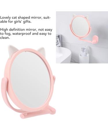 Makeup Mirror Wall Mirror 16.5cm Diameter Simple Hole Free Installation Cat Shape for Bedroom - Buy Online on GoSupps.com