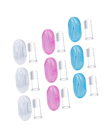 Minkissy 9 piece of finger toothbrush hand cleaning brush toddler toothbrush toothbrush for infant toothbrush mouth massage device toothbrush