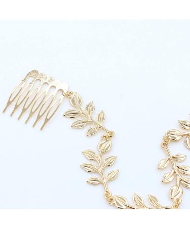 Wendalern Gold Leaf Hair Comb Hair Barrettes Dainty Hair Clips Alloy Chain Hair Accessories for Women Girls - Buy Online on GoSupps.com