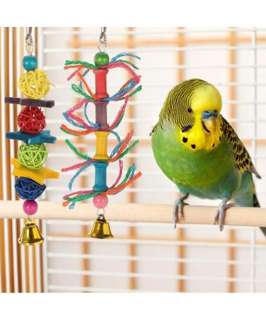 upain Bird Toys 8 Pack Parrot Toy Set Bells Hanging Swing Shredding Chewing Toy for Cage Bird Ringneck Parrot Parakeets Cockatiels Macaws Finches Mynah Budgies Small Birds - Buy Online on GoSupps.com