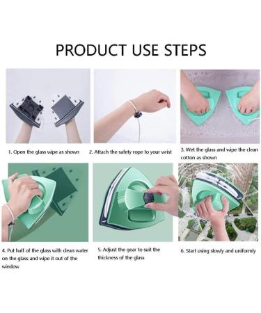 10-Position Adjustable Magnetic Double Sided Magnetic Window Cleaner with Safety Anti-Pinch Hand Board/4cm Enlarged Handle Household Squeegees - Buy Online on GoSupps.com