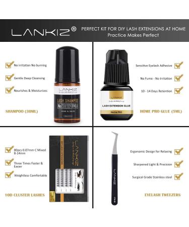 DIY Lash Extension Kit - LANKIZ Luxury Eyelash System for Home Use - Includes Individual Lashes, Glue & Tools - Buy Online on GoSupps.com