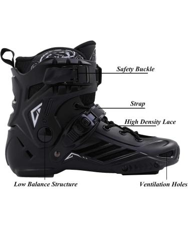 LIKU Black Professional Inline Skates - Unisex Size 11 Men's / Size 12 Women's - Buy Online on GoSupps.com