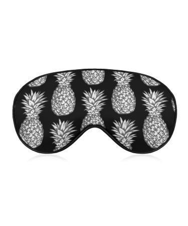 LynaRei Sleeping Mask Vintage White Pineapples Sleep Eye Mask Blindfold with Adjustable Strap Pineapple Summer Tropical Fruit Soft Eye Cover for Blocking Out Lights Style-4
