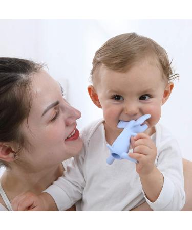 Heccei Baby Teething Ring - BPA-Free Silicone Elephant Cooling Toy for Gums | Dental Aid for 3+ Months - Blue - Buy Online on GoSupps.com