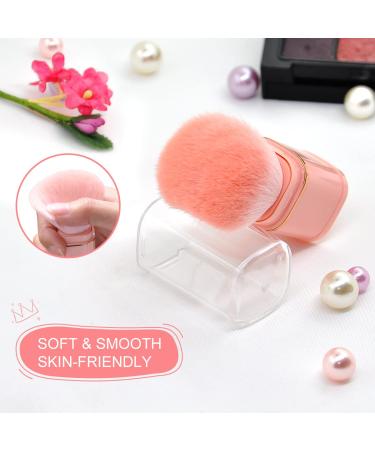 Mini Travel Size Retractable Face Kabuki Makeup Brush - Pink Portable Powder Brush for Blush & Bronzer - On-The-Go Beauty Essential - Buy Online on GoSupps.com