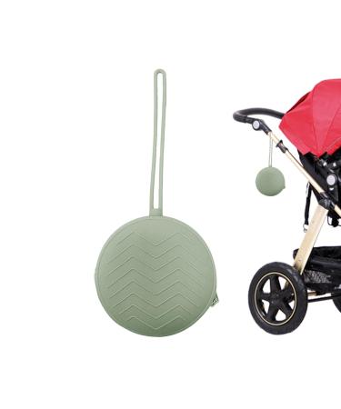 Higyee silicone pacifier case children's silicone bag for pacifier robust and durable travel pacifier organizer for keys lip balm earrings coins headphones green