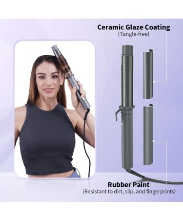 Faszin Hair Curler Newbie 1-Touch Automatic Curling Iron Wand | Professional 32mm Iron with LCD Display & 5 Heat Settings | 360 Rotating for Charming Curls in 12s - Buy Online on GoSupps.com