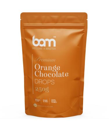 BAM Orange Chocolate Drops, Callets, Melting Nuggets, Home And Professional Baking, Orange Taste, 250g