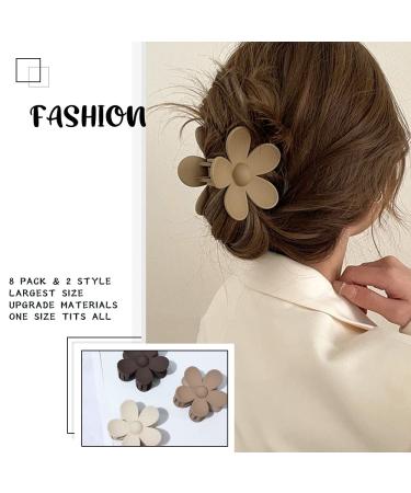 8 Pcs Butterfly Flower Claw Clips & Spiral Hair Ties Set for Women and Girls - Buy Online on GoSupps.com