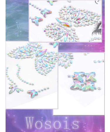 Wosois Crystal Face Stickers - Self-adhesive Temporary Tattoo for Women - Butterfly Carnival Party Cosplay Accessories - Buy Online on GoSupps.com