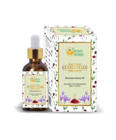 Herbs Botanica Kumkumadi Oil Pure Ayurveda Anti Aging Face Serum, Radiance Glow Serum for use as Face Oil and Face Moisturizer 26 Herbs 30 Ml