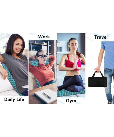 Acupressure Mat & Neck Pillow Set for Pain Relief - Pure Cotton, Carry Bag Included - Gray - Buy Online on GoSupps.com