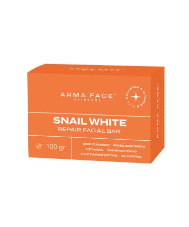 Snail + Collagen Ultimate Repair Facial Bar + Exfoliating Sponge |PREMIUM QUALITY| Skin Brightening, Evens Skin Tone, Fades Dark Spots & Post Acne Marks, Anti-Aging, Fights Wrinkles and Skin Imperfections, Controls Skin Oil, Fights and Prevents Acne, Skin