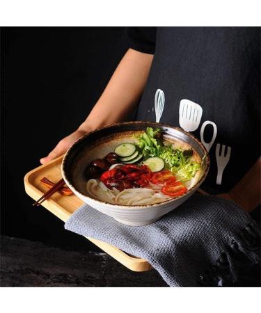 Accessories Kitchen Pantryware Multi Purpose/Salad Serveware serving bowls Mixing bowlLarge Soup Ramen Noodle Bowl Retro Fruit Salad Vegetable Bowl Serving Mixing Bowl Creative Personality Retro Ceram - Buy Online on GoSupps.com