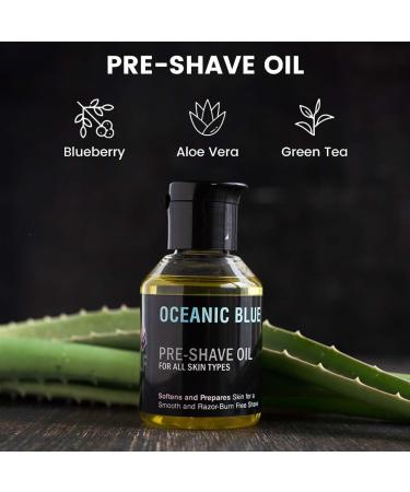 Pin k Woolf Pre-Shave Oil For Men (Oceanic Blue) Softens And Prepares Skin For A Smooth And Razor Burn Free Shave Suitable For All Skin Type - 50 ml (Pack Of 1) - Buy Online on GoSupps.com