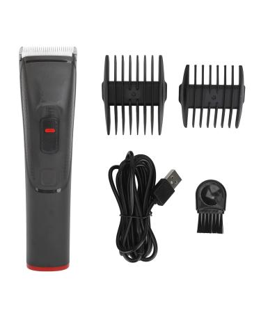 Electric Hair Clipper Portable Lightweight Fast Cutting USB Rechargeable Hair Grooming Trimmer with 2 Guide Combs for Hair Salon Home (Black)