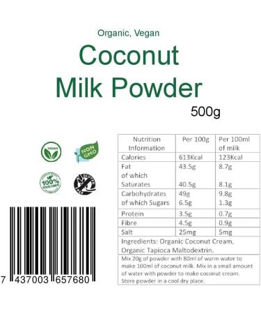 500g Vegan Coconut Milk Powder | Dairy & Gluten Free | Made in Sri Lanka | Recyclable Pouch - Buy Online on GoSupps.com