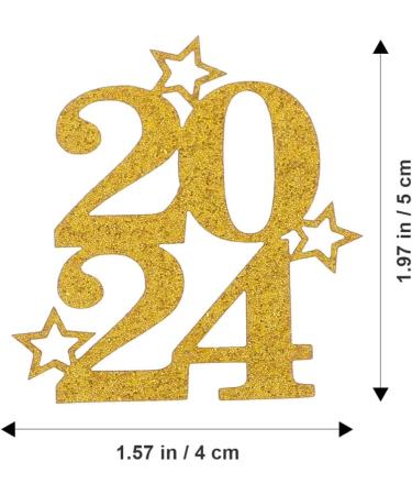 ibasenice 30pcs New Year Cupcake Toppers 2024 Cake Toppers Glitter Gold Cupcake Topper Cheers to 2024 Cake Picks Dessert Picks for New Years Eve Party Decoration Golden - Buy Online on GoSupps.com