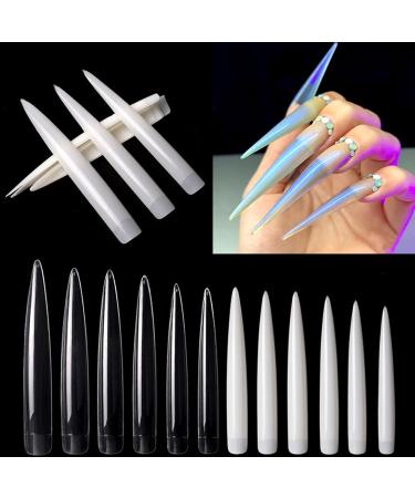 120Pcs/Bag Halloween Nails Long Press on Nails for Women Nail Tips Extra Long Stiletto Shape Natural Thin Extending False Nails for Halloween Party Natural - Buy Online on GoSupps.com