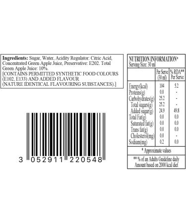 MONIN Premium Green Apple Syrup 700ml for Cocktails and Mocktails. Vegan-Friendly Allergen-Free 100% Natural Flavours - Buy Online on GoSupps.com