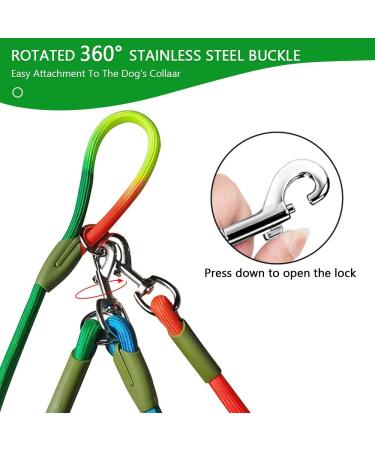 Pawstrip Hands-Free Dog Leash | Dual Waist & Crossbody Rope for 2 Dogs | Reflective & Durable Nylon | Heavy Duty Leash for Hiking & Running | Medium to Large Dogs (Multicolor) - Buy Online on GoSupps.com
