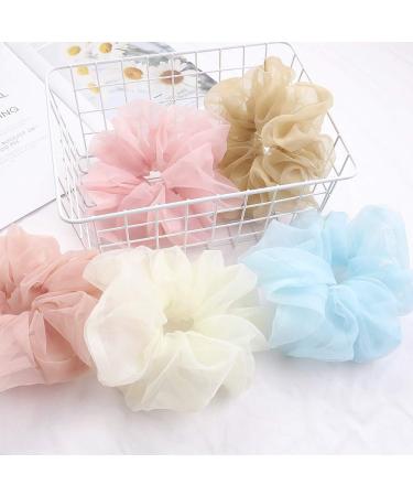12 Pack Oversized Organza Hair Scrunchies for Women and Girls - Soft Hair Bands and Ties for Ponytail - Hair Accessories - Buy Online on GoSupps.com